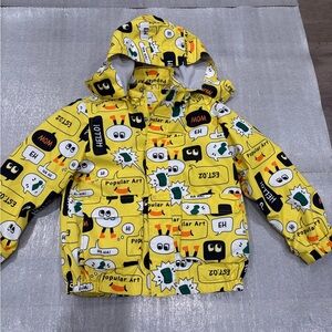 [130cm/Y8/10]Balabala Yellow Cartoon Print Light Jacket